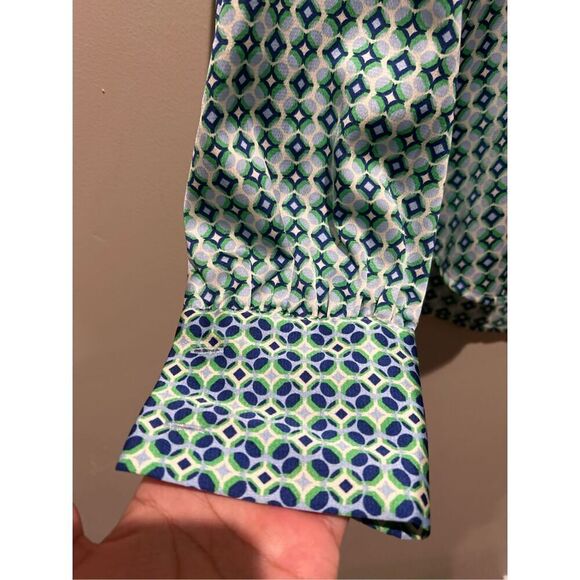 Zara Green and Blue Patterned Blouse - Picture 4 of 8